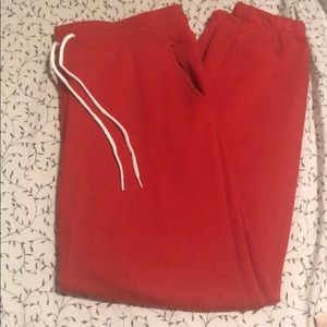 Red sweatpants